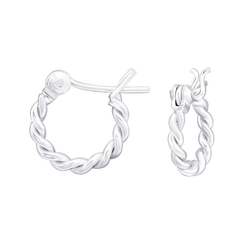 Ασήμι 925 κρίκοι Bali twisted 12mm