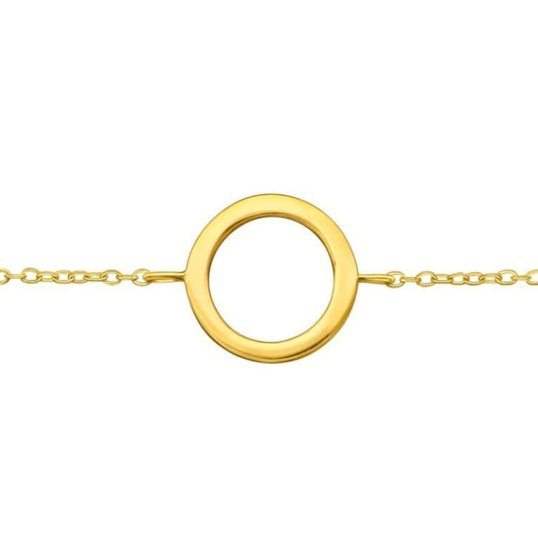 Ασήμι 925 βραχιόλι με ασημένια αλυσίδα Golden Circle inline