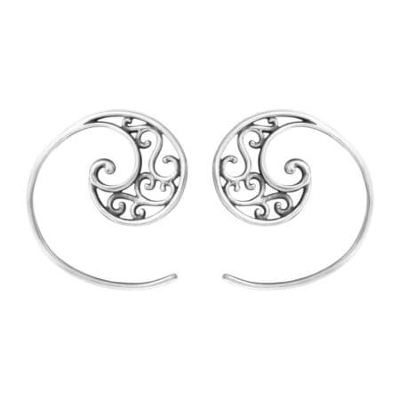Ασήμι 925 σκουλαρίκια filigree οξειδωμένα 17×18mm