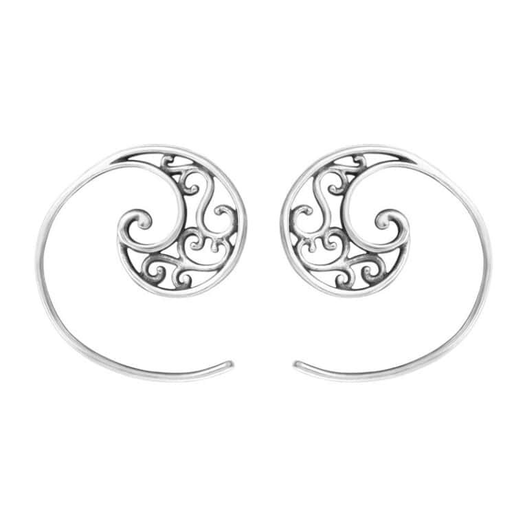 Ασήμι 925 σκουλαρίκια filigree οξειδωμένα 17×18mm