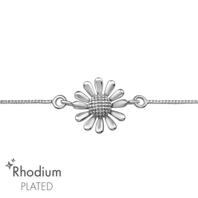 Ασήμι 925 βραχιόλι με ασημένια αλυσίδα flower bolo
