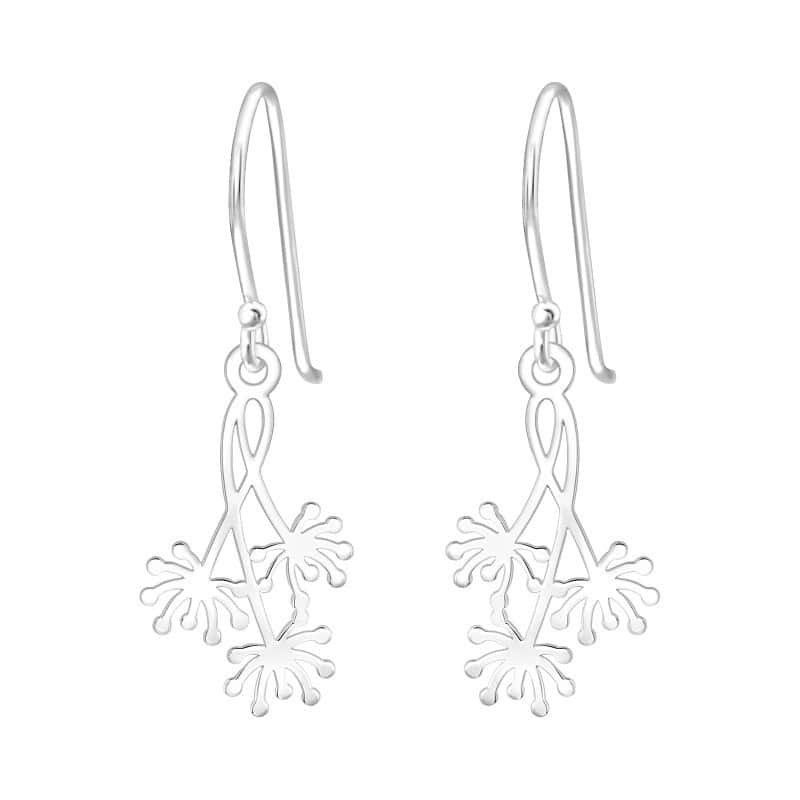 Ασήμι 925 σκουλαρίκια απλά Dandelion 10.9x18.5mm