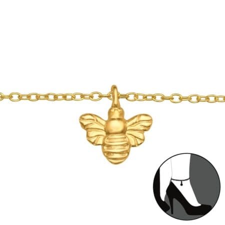 Ασήμι 925 βραχιόλι ποδιού κλασικό Golden Bee