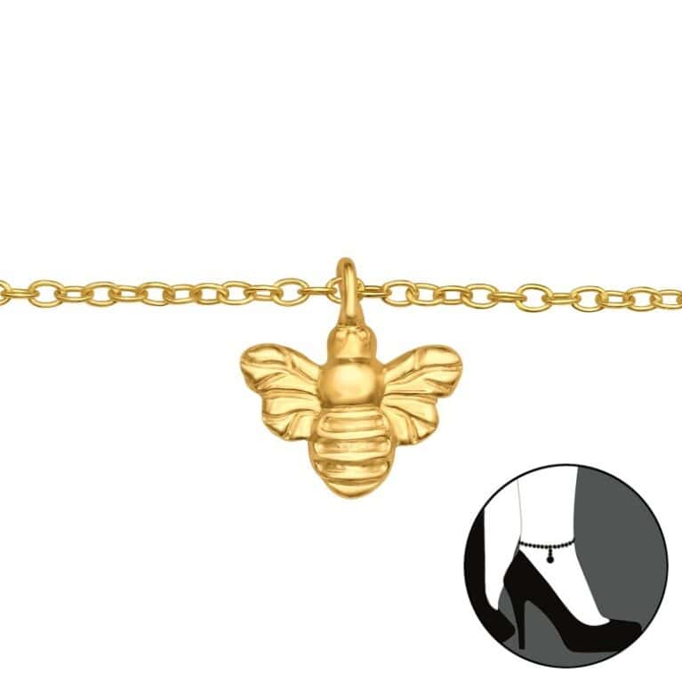 Ασήμι 925 βραχιόλι ποδιού κλασικό Golden Bee