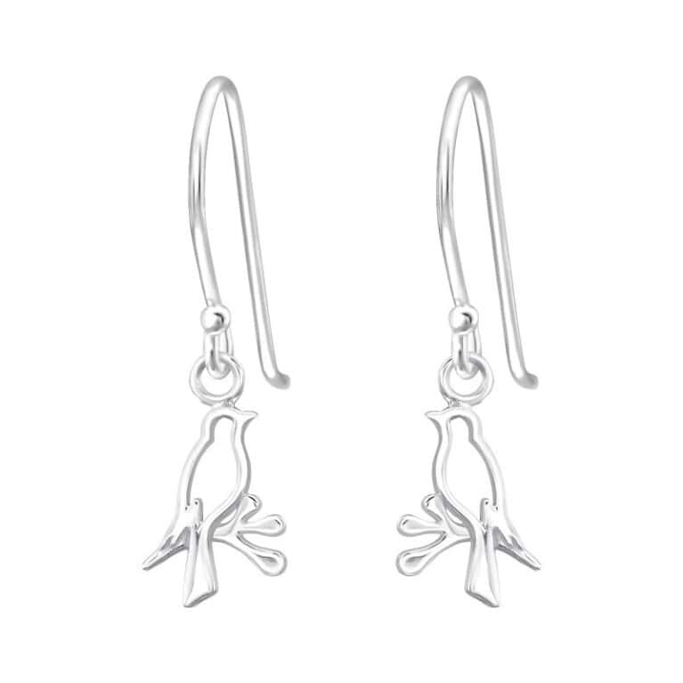 Ασήμι 925 σκουλαρίκια απλά Birds 7.2x9.6mm