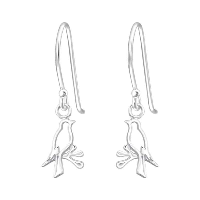 Ασήμι 925 σκουλαρίκια απλά Birds 7.2x9.6mm