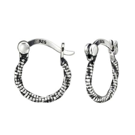 Ασήμι 925 κρίκοι σκουλαρίκια twisted oxidized A4S47878