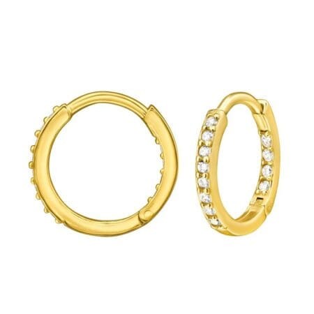 Ασήμι 925 μικροί κρίκοι σκουλαρίκια Golden Ear