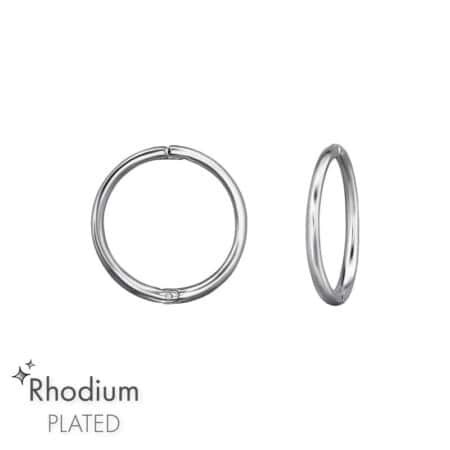 Ασήμι 925 μικροί κρίκοι rhodium 15mm