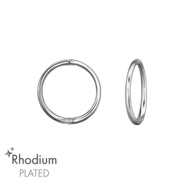 Ασήμι 925 μικροί κρίκοι rhodium 15mm