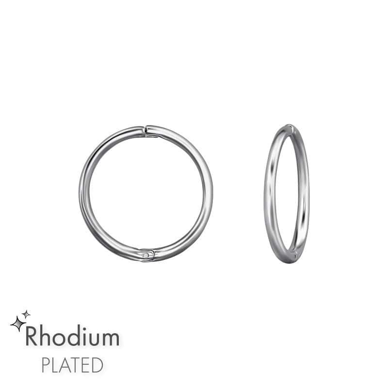 Ασήμι 925 μικροί κρίκοι rhodium 15mm