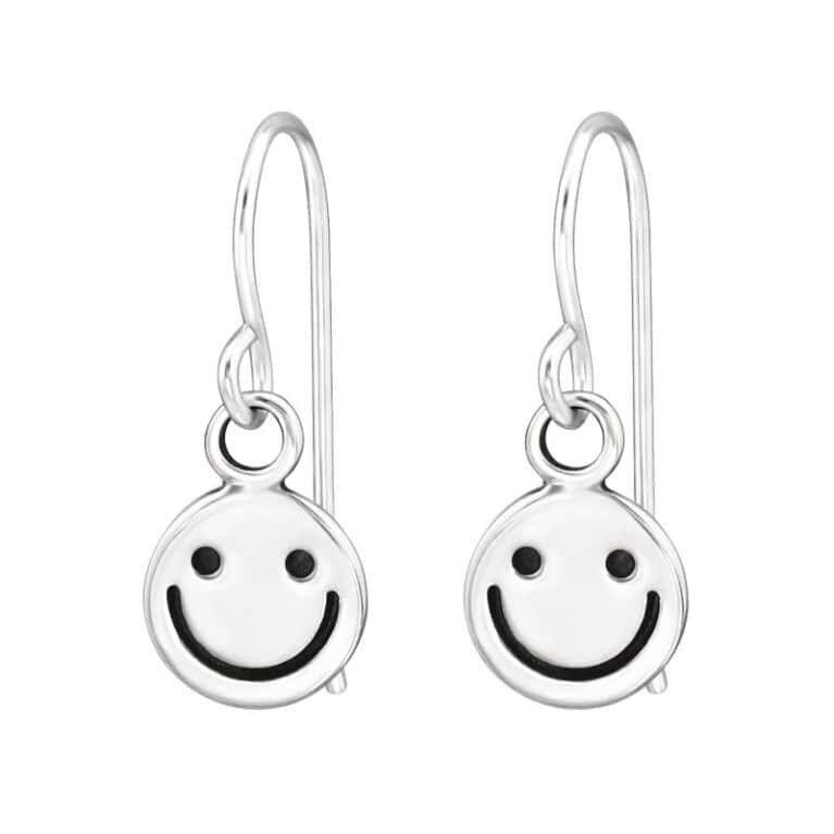 Ασήμι 925 σκουλαρίκια απλά emoji smile 6.6mm