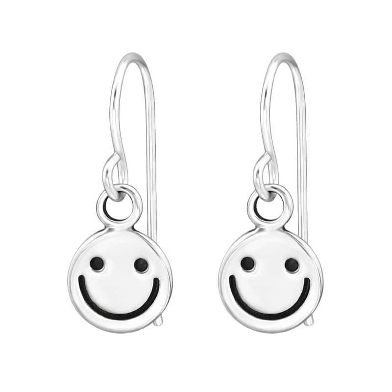 Ασήμι 925 σκουλαρίκια απλά emoji smile 6.6mm
