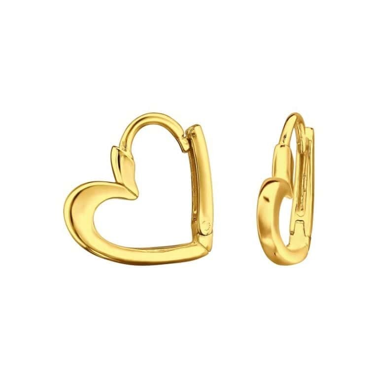 Ασήμι 925 μικροί κρίκοι καρδιά σκουλαρίκια