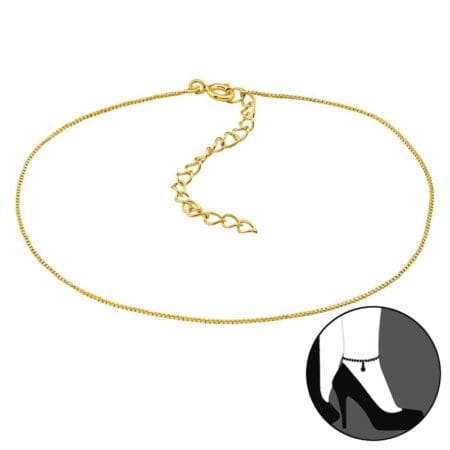 Ασήμι 925 βραχιόλι ποδιού αλυσίδα snake leg 26cm
