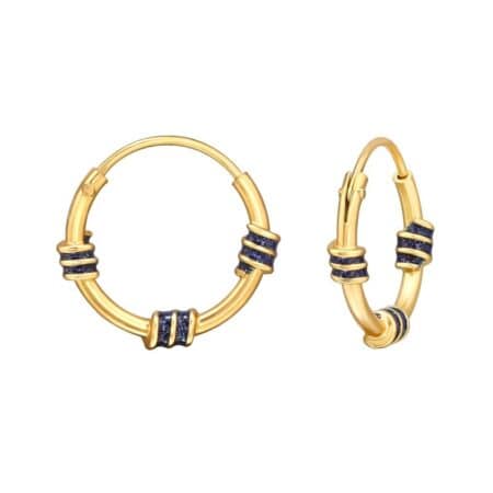 Ασήμι 925 κρίκοι Bali Golden Bali σκουλαρίκια