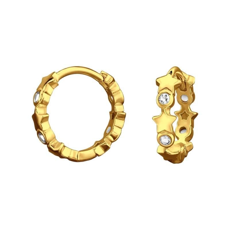 Ασήμι 925 μικροί κρίκοι με αστέρι Golden Star