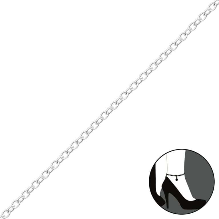 Ασήμι 925 βραχιόλι ποδιού αλυσίδα 26 cm