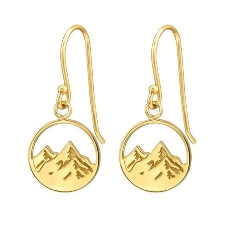 Ασήμι 925 σκουλαρίκια απλά 12mm Golden Mountain