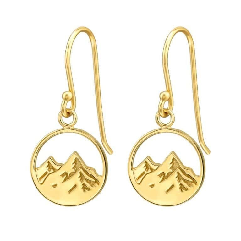Ασήμι 925 σκουλαρίκια απλά 12mm Golden Mountain