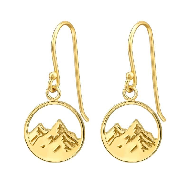 Ασήμι 925 σκουλαρίκια απλά 12mm Golden Mountain