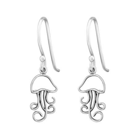 Ασήμι 925 σκουλαρίκια απλά jellyfish 6.7x11.9mm