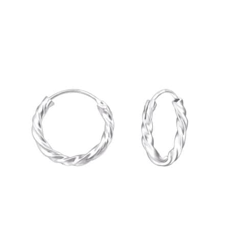 Ασήμι 925 κρίκοι twisted 14mm σκουλαρίκια