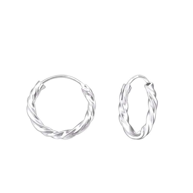 Ασήμι 925 κρίκοι twisted 14mm σκουλαρίκια
