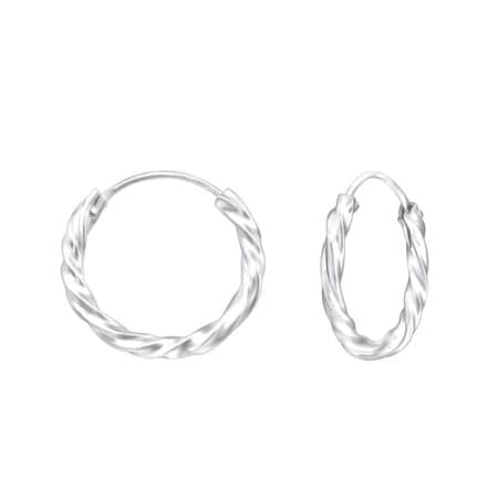 Ασήμι 925 κρίκοι twisted bali 25mm σκουλαρίκια