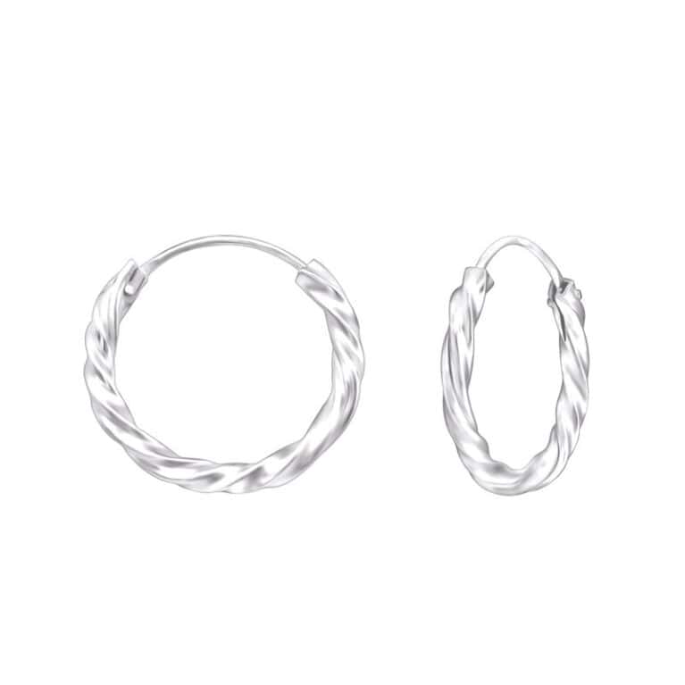 Ασήμι 925 κρίκοι twisted bali 25mm σκουλαρίκια