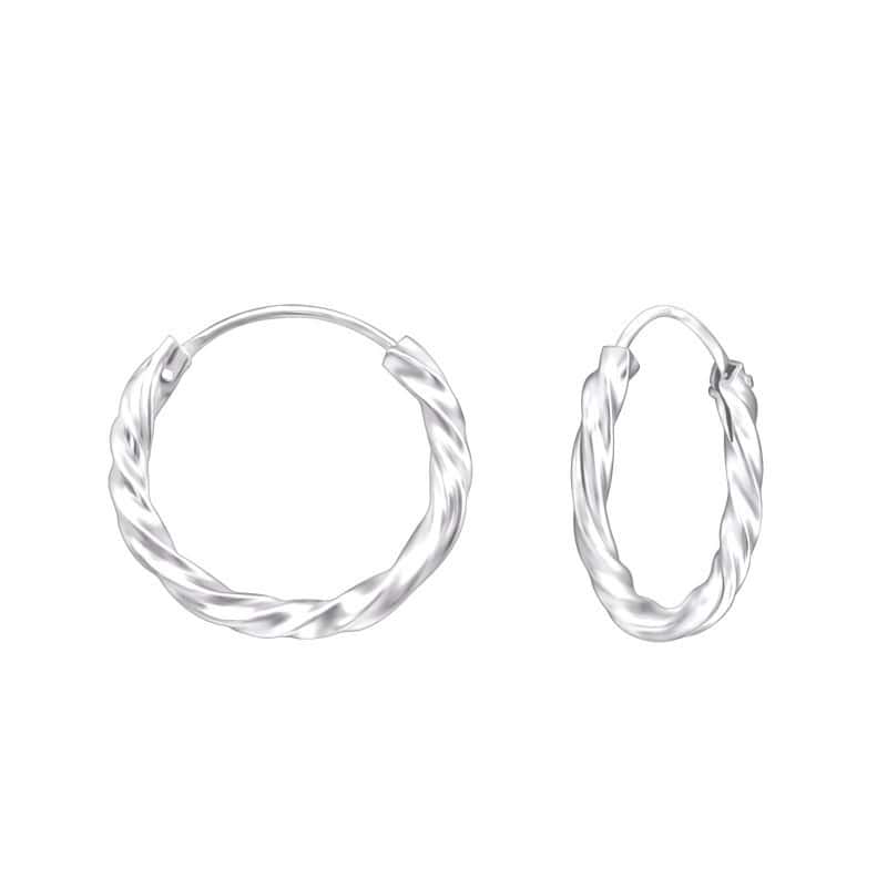 Ασήμι 925 κρίκοι twisted bali 25mm σκουλαρίκια