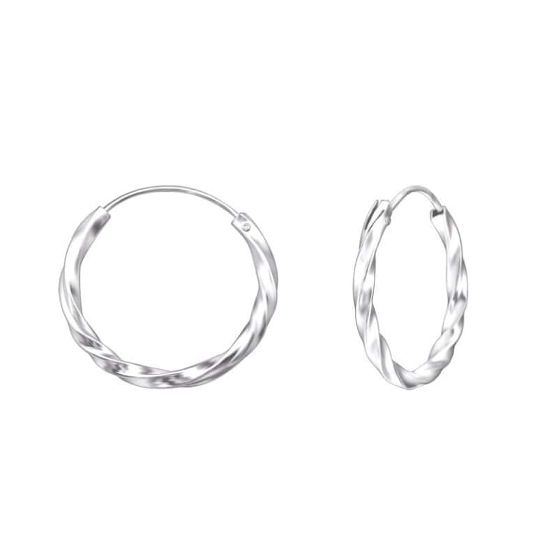Ασήμι 925 κρίκοι twisted 20mm σκουλαρίκια