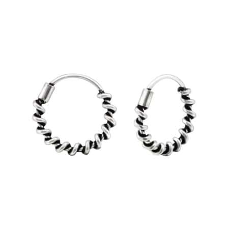 Ασήμι 925 κρίκοι bali 12mm σκουλαρίκια