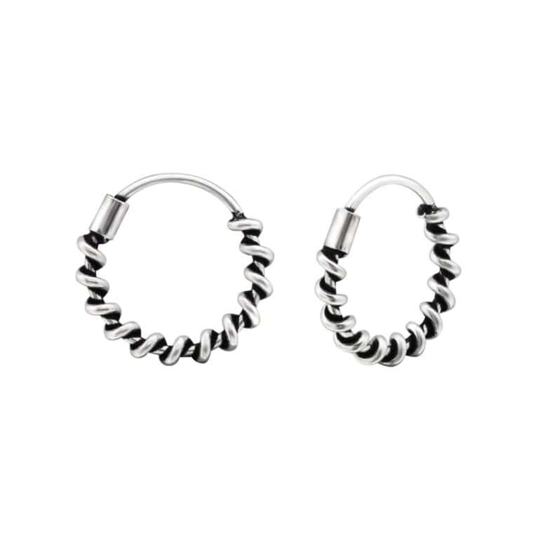 Ασήμι 925 κρίκοι bali 12mm σκουλαρίκια