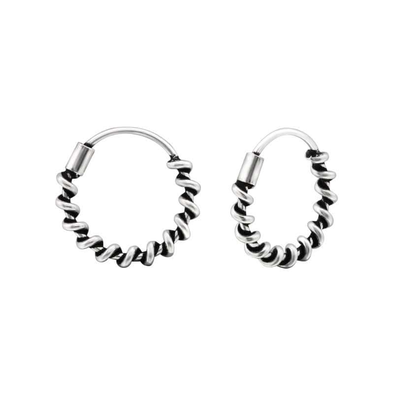 Ασήμι 925 κρίκοι bali 12mm σκουλαρίκια