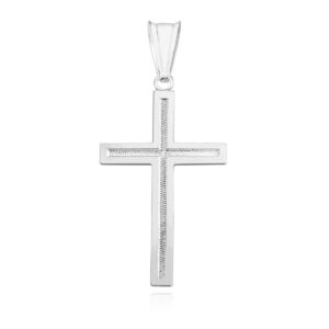 Σταυρός Ασήμι 925 Επιροδιωμένος Λεπτός 34 x 16 mm – Με Αλυσίδα 42–45 cm