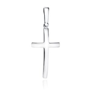 Κυρτός Σταυρός Ασήμι 925 σε Χρυσό 24K ή Ασημί 33 x 13 mm – Με Αλυσίδα 42–45 cm