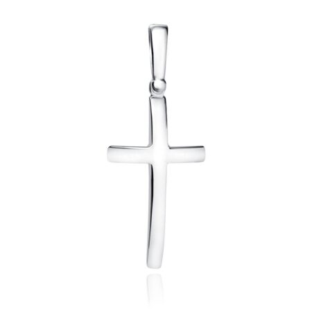 Κυρτός Σταυρός Ασήμι 925 σε Χρυσό 24K ή Ασημί 33 x 13 mm – Με Αλυσίδα 42–45 cm