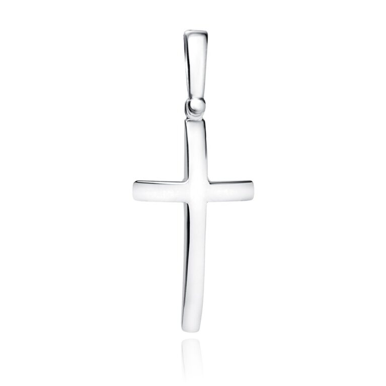 Κυρτός Σταυρός Ασήμι 925 σε Χρυσό 24K ή Ασημί 33 x 13 mm – Με Αλυσίδα 42–45 cm