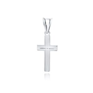 Λεπτός Σταυρός Ασήμι 925 Επιροδιωμένος 26 x 10 mm – Με Αλυσίδα 42–45 cm