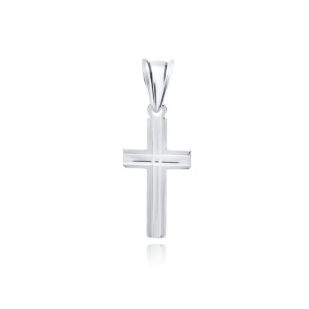 Λεπτός Σταυρός Ασήμι 925 Επιροδιωμένος 26 x 10 mm – Με Αλυσίδα 42–45 cm