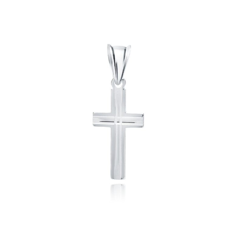 Λεπτός Σταυρός Ασήμι 925 Επιροδιωμένος 26 x 10 mm – Με Αλυσίδα 42–45 cm