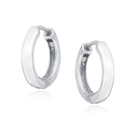 Γυαλιστεροί Κρίκοι 14 mm Πλάτους 2,4 mm σε Χρυσό 24K ή Ασημί