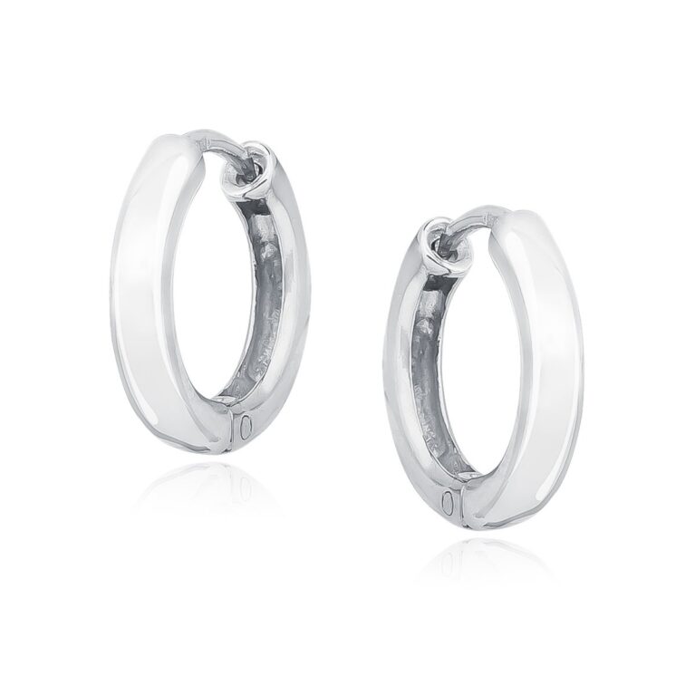 Γυαλιστεροί Κρίκοι 14 mm Πλάτους 2,4 mm σε Χρυσό 24K ή Ασημί