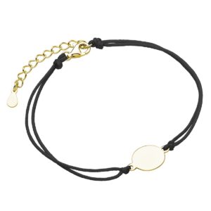 Βραχιόλι Κορδόνι με Κύκλο 10 mm Ασήμι 925 σε Τρεις Επιλογές