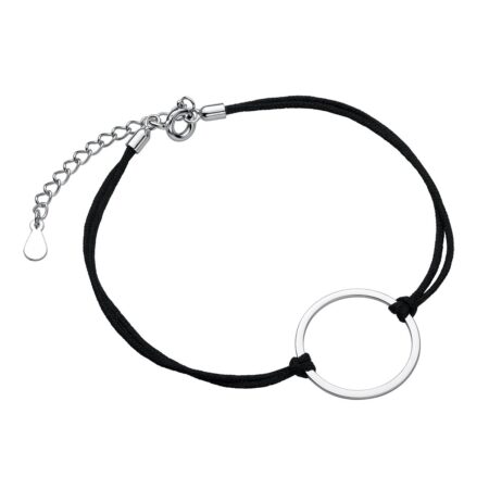 Βραχιόλι Κορδόνι με Μεγάλο Κύκλο 20 mm Ασήμι 925 σε Χρυσό 24K ή Ασημί