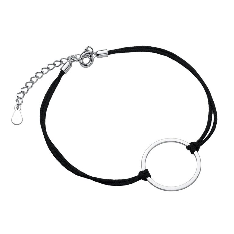 Βραχιόλι Κορδόνι με Μεγάλο Κύκλο 20 mm Ασήμι 925 σε Χρυσό 24K ή Ασημί