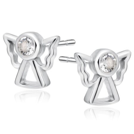 Καρφωτά Σκουλαρίκια Άγγελος 7 x 8 mm με Ζιργκόν σε Πέντε Επιλογές