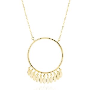 Κολιέ Κύκλος 29 mm με Σταγόνες σε Χρυσό 14K ή Ασημί