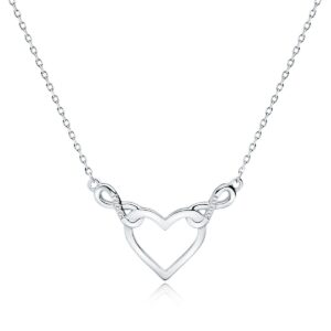 Κολιέ Καρδιά και Άπειρο με Ζιργκόν σε Χρυσό 14K ή Ασημί